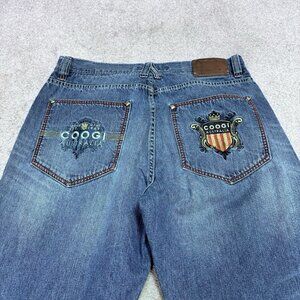 Vintage Coogi Denim Jeans Blue Mens 38X34 Embroidered Straight Leg